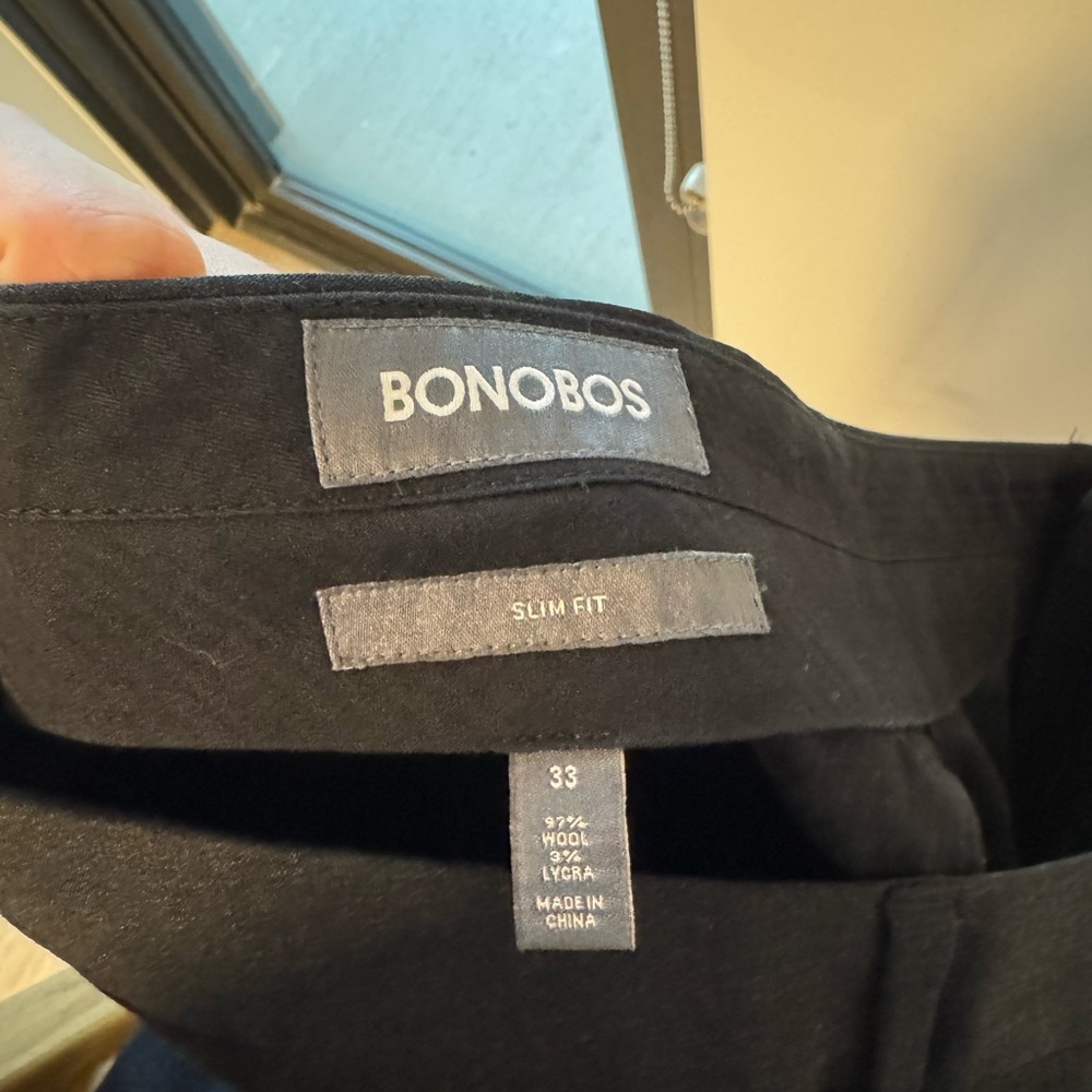 Bonobos Black Slim Fit Trousers